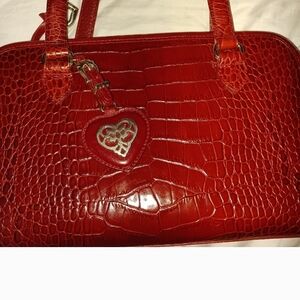 Red Crocodile Embossed Women's Bag